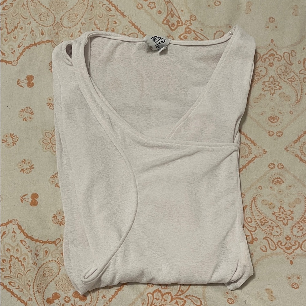 Princess Polly Cream Wrap Top